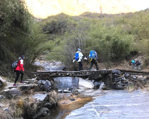  Wooden Bridge Joining Sinuwa And Bamboo