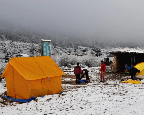  Setting Tent Nearby Snowline