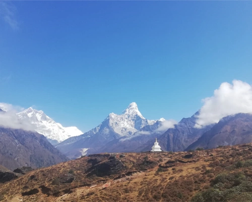 Ama Dablam Towering Above The Clouds