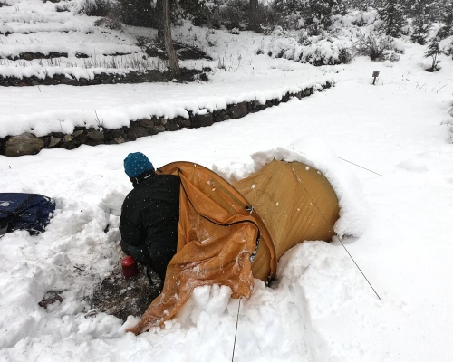Camping In Snowy Days