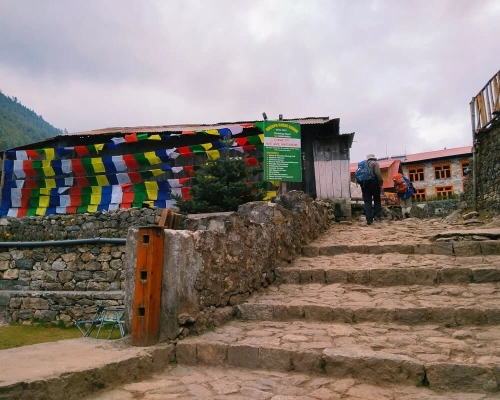 Reaching Phakding Village